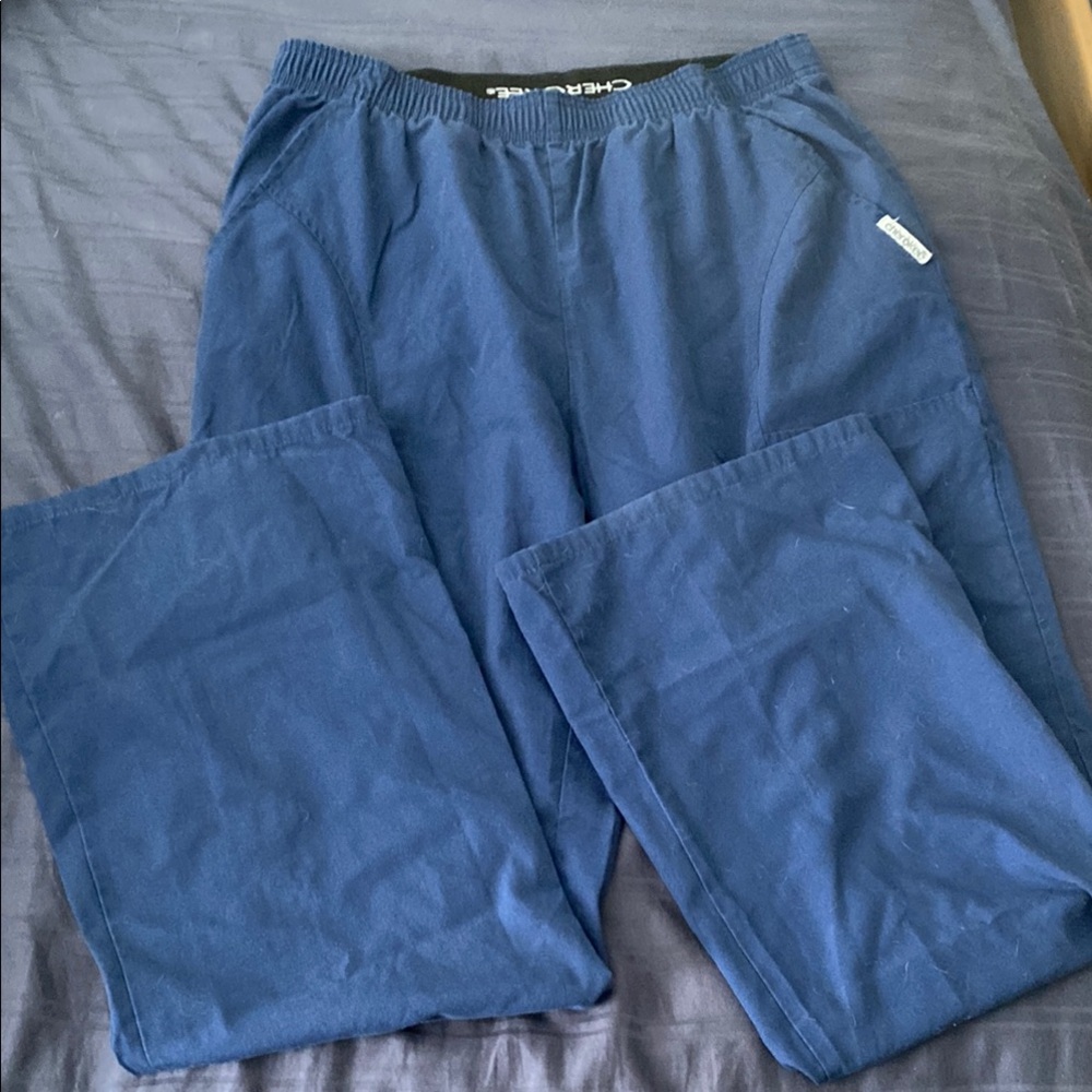 Blue Wide-Leg Scrub Pants - Cherokee - Medium